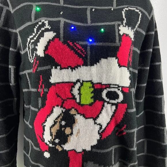 Club Claus Break Dance Ugly Christmas Sweater Mens Small - Picture 3 of 7